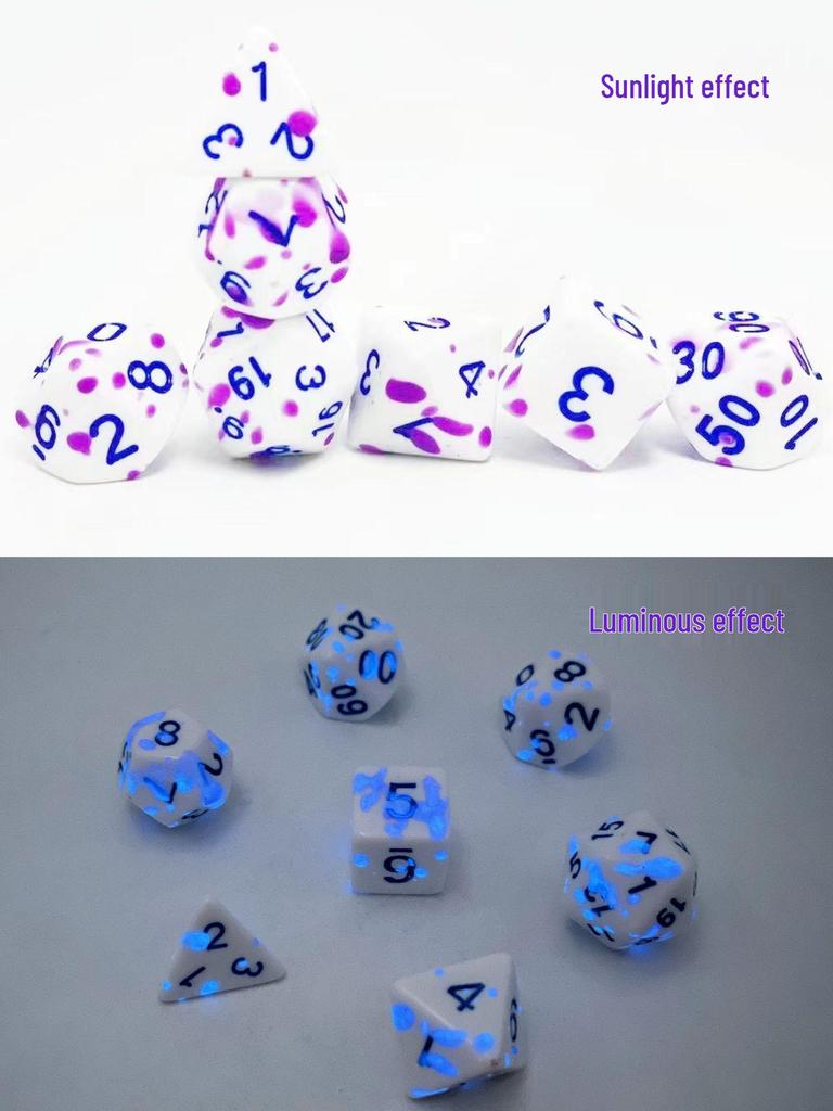 Temperature Sensitive Blood Spot Red & Colorful Earth Role-Playing Dice Set