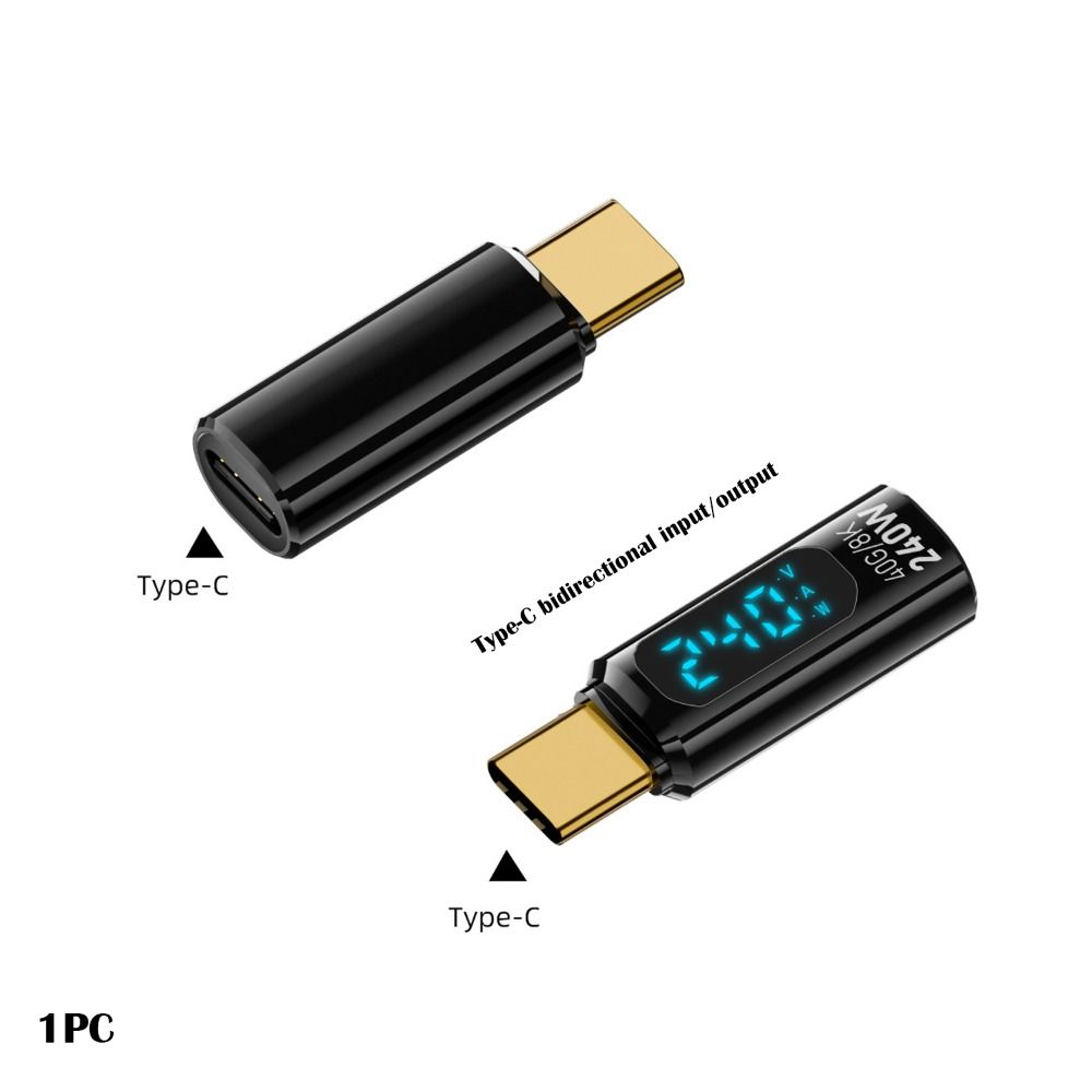 1 PCS Digital LED Display USB 4 Type-C Adapter PD 240W 40Gbps OTG Converter Full Function Smart Chip Power Meter Tester