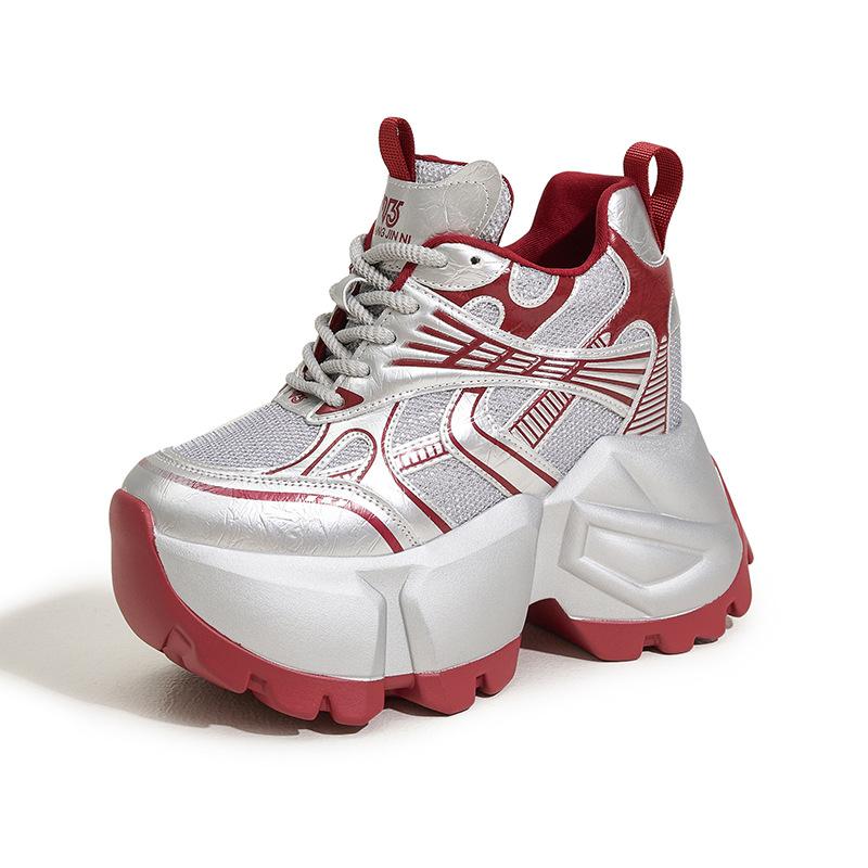 Plateau Dad Schuhe Damen 2025 Herbst und Winter neu silber klein innenhöhermachend Damenschuhe vielseitige lässige Sportschuhe