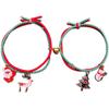 European & American Hand-woven Christmas Tree and Santa Claus Bracelet - Red & Green Rope for Couples & Besties