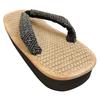 Edoten Geta Made in Genuine Hemp Zori Black Sponge Japanese Patterned Saaya Size L Sandals, Japan, Outerwear, Japanese-Style Sandals, Sole,