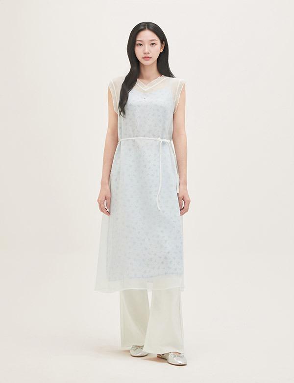 Roem See-Through Layered Long Dress Rmowg25R13