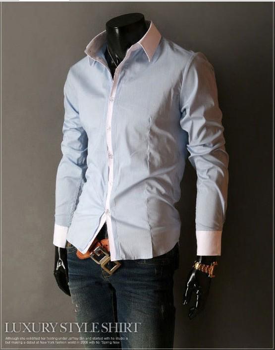 Herren Slim Fit Color Block Quadratischer Ausschnitt Langarmshirt 2024