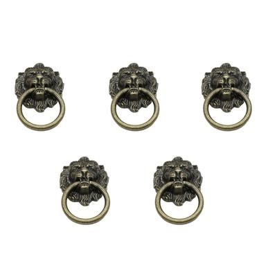 5pcs Vintage Styles Lion Heads Drawer Pulls Elegant Sturdy Alloy Handle for Cabinets and Door Daily Casual Use