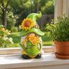 Pastoral Style Home Accents Sunflower Gnome Statue Ornaments, Resin Faceless Figurines, Tiered Tray Seasonal Decor Tabletop Figures for Indoor Outdoor