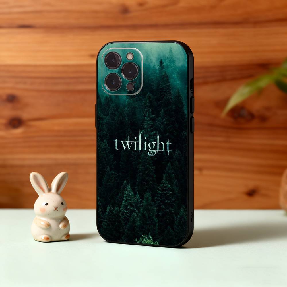 T-Twilight Series Phone Case For iPhone17,16,15,14,13,12Plus,Pro Max,XS,5G Soft Silicone Black Cover