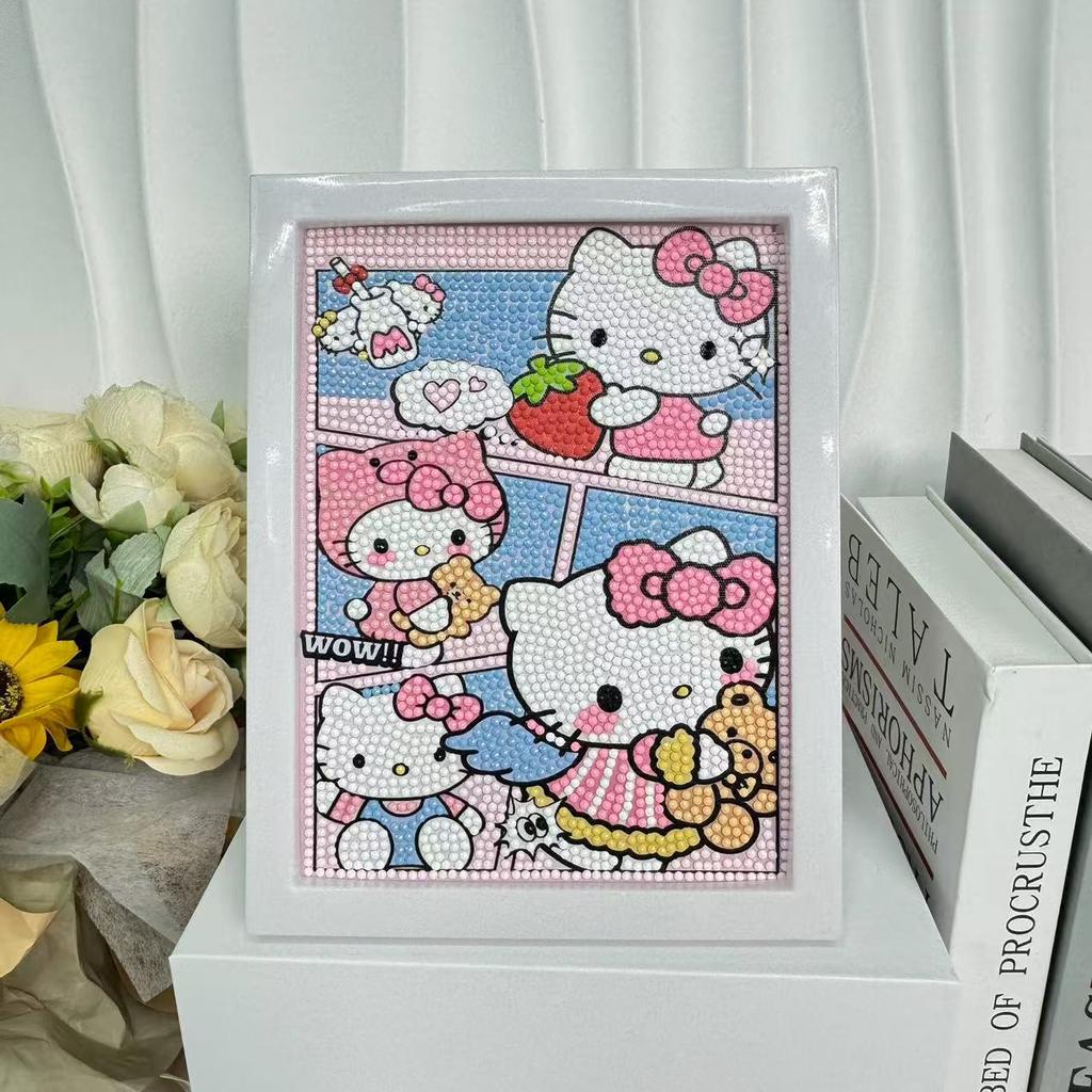 Children'S Diamond Painting Framed Handmade Diy Material Bag Sanrio Diamond Paste Painting Concentration Toy