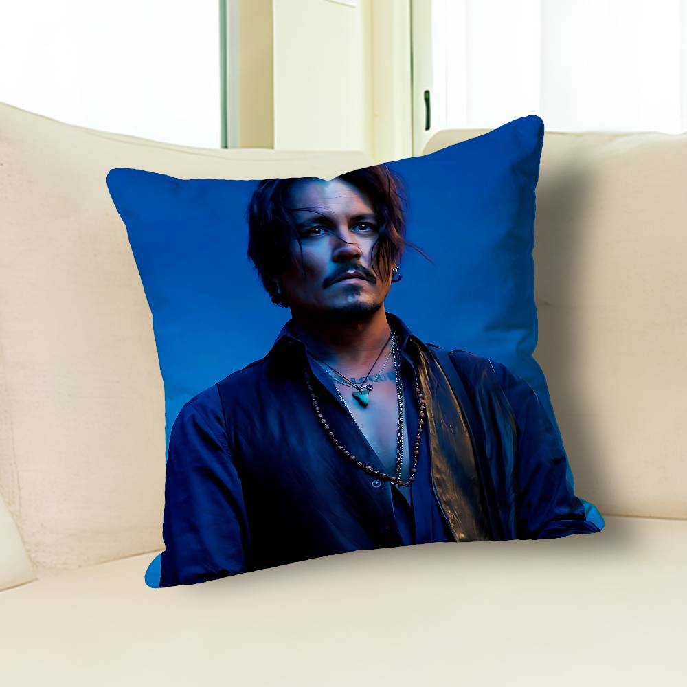 Actor J-Johnny D-Depp Pillow Cases for Bedroom Living Room Sofa Home Decor Polyester Cushion Cover with Zipper