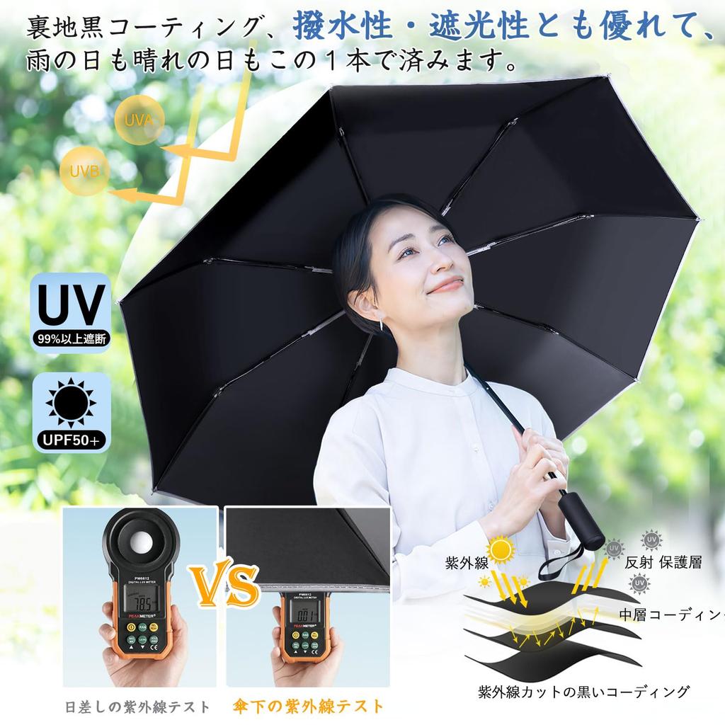 Large Folding One Automatic Heat Insulating Wind Rainy Season UV Fully Super Water Typhoon Heavy UV Folding Storage Pouch Included [Extra Size/8 Ribs]