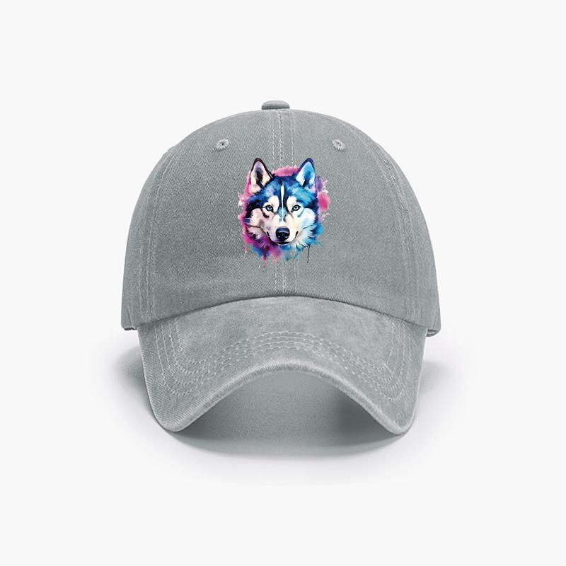 In Stock Adjustable Hat Print Wolf Caps Casual Outdoor Plain Baseball Unisex Cap Baseball Basic Cap Men Snapback Cap
