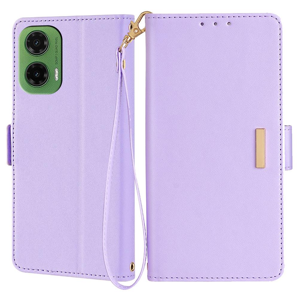 For Motorola Moto G35 5G Leather Wallet Case RFID Blocking Stand Cover with Hand Strap