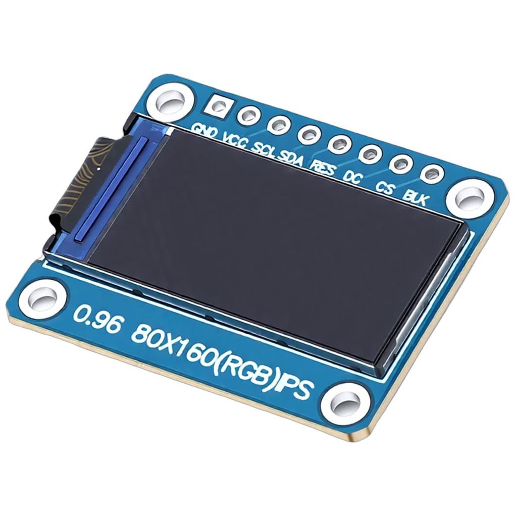 LCD Display Module Support for ST7735 Driver 0.96in Thin Film Transistor 80x160 Resolution Onboard IPS Full Color
