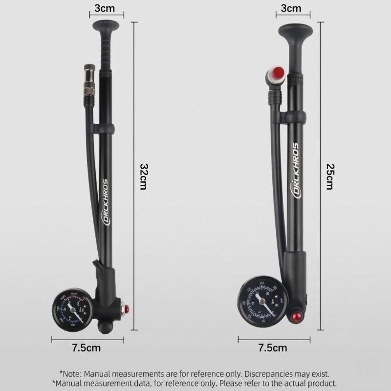 High Pressure Bicycle Pump 300PSI with Gauge Portable Shock Pump for Front Fork Rear Suspension Schrader Presta Valve MTB Road