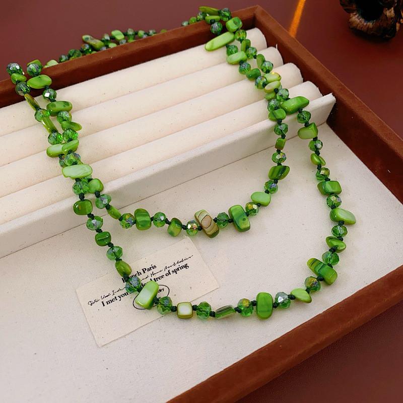 120CM Long Shell Beads Crystal Necklace Women Handmade Woven Long Sweater Chain Clothing Accessories Neck Chain Boho Jewelry