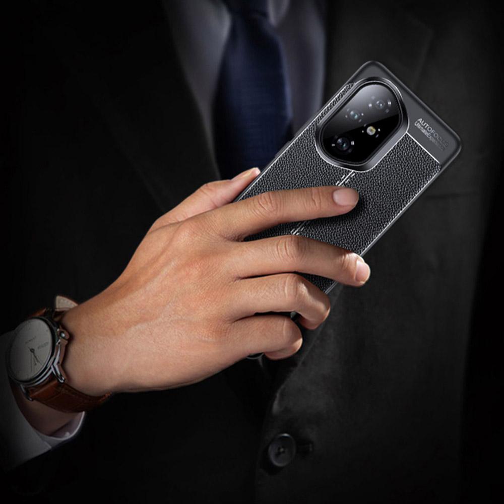 For Honor 300 Pro Case Litchi Texture TPU Flexible Phone Cover,Black