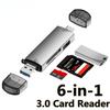 OTG Type C SD Card Reader 6 In 1 USB 3.0 Micro USB Flash Drive Adapter High Speed Transfer Multi-functional Card Reader Adapter