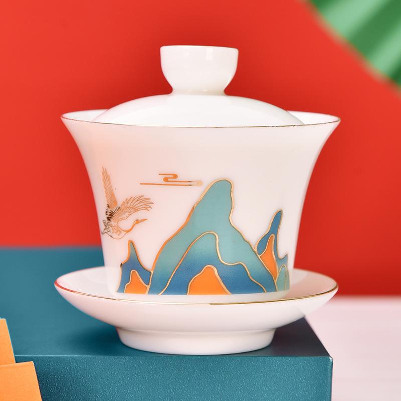 Suet jade Kung Fu tea set merchandise company business Mid-Autumn Festival f real estate opening event gifts