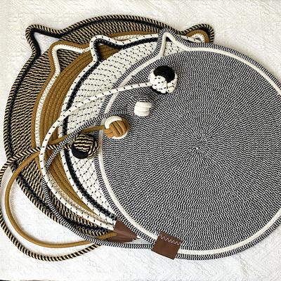 Cotton Rope Woven Cat Scratcher Mat Sleeping Pads With Toy Ball Durable Washable Pet Bed For Cats Owners