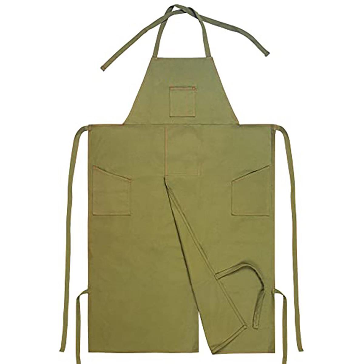 

Split Leg Apron for Men & Women, Waterproof DIY Pottery Painting Smock, Long Kitchen Cooking Apron Gift OneSize зелёный