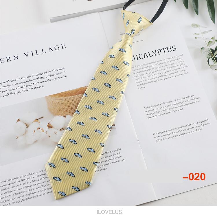 Children's Small Tie with Creative Fun Cartoon Polyester Short Lazy Knot Free Tie 6cm