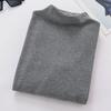 Women's Fleece-Lined Warm Slim-Fit Half-High Neck Base Layer Top, Long-Sleeved, Solid Color, Versatile for Autumn/Winter.