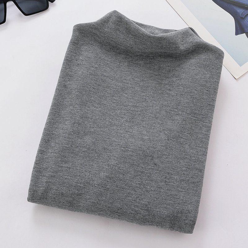 

Women s Fleece-Lined Warm Slim-Fit Half-High Neck Base Layer Top, Long-Sleeved, Solid Color, Versatile for Autumn/Winter. L (50-57.5 kg)