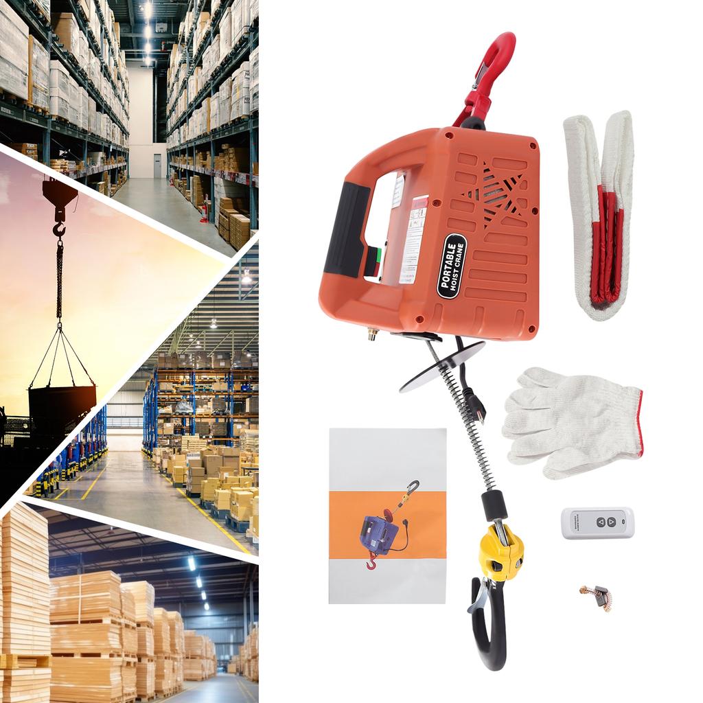 Portable Electric Hoist Wireless Remote Control 1100lbs Package Included 1* Electric Hoist Winch 1* Wireless Remote Control