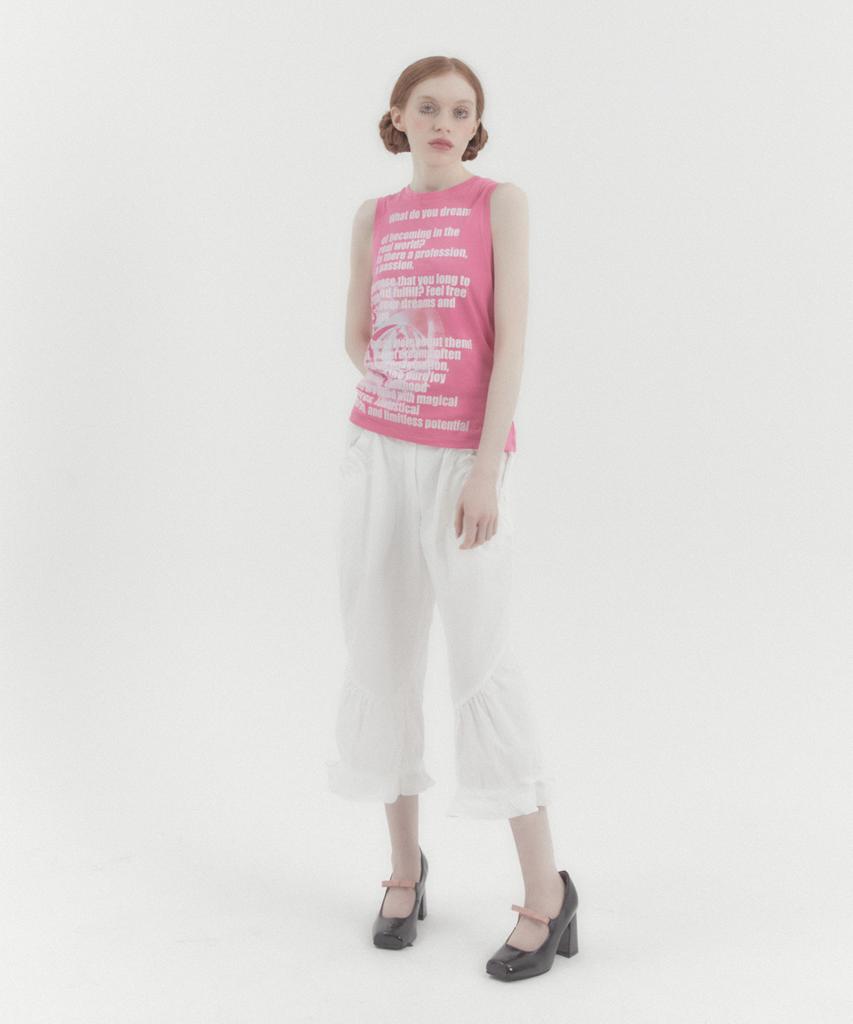 KATER Capri Nylon Shirring Pants - Ivory