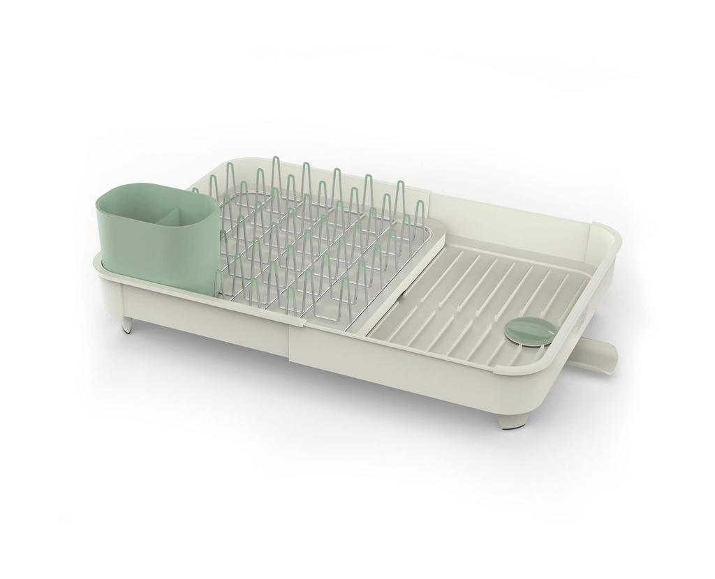 Joseph Joseph Extendable Dish Drainer, Stone/Sage, 851652 (Authentic)