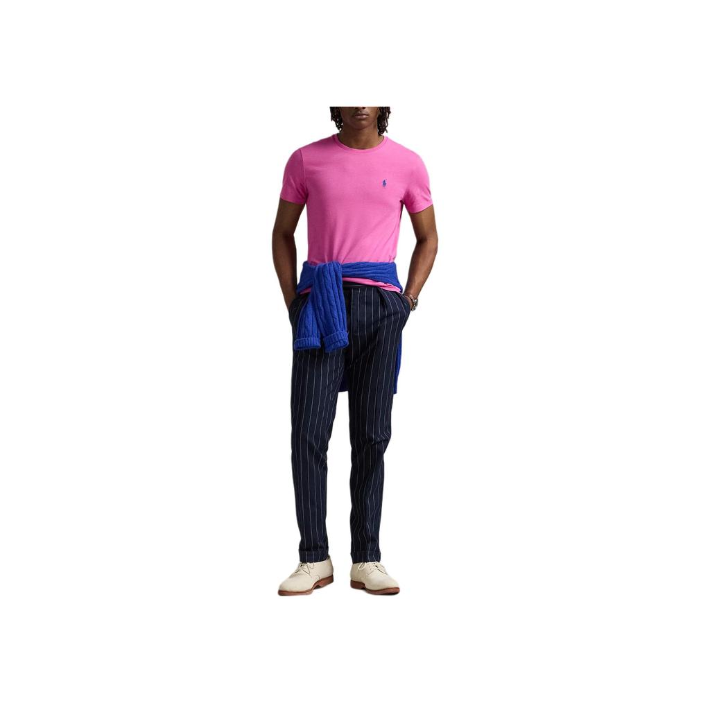 Polo Ralph Lauren Einfarbiges T-Shirt mit Pony-Stickerei Rundhalsausschnitt Herren Tops Rosa 710671426-293