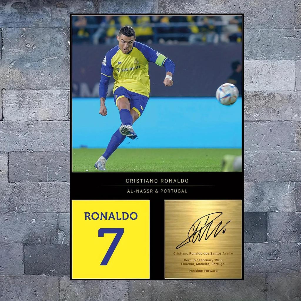 Cristiano Ronaldo Framed Canvas Art: Dynamic Football Design for Bedroom or Living Room