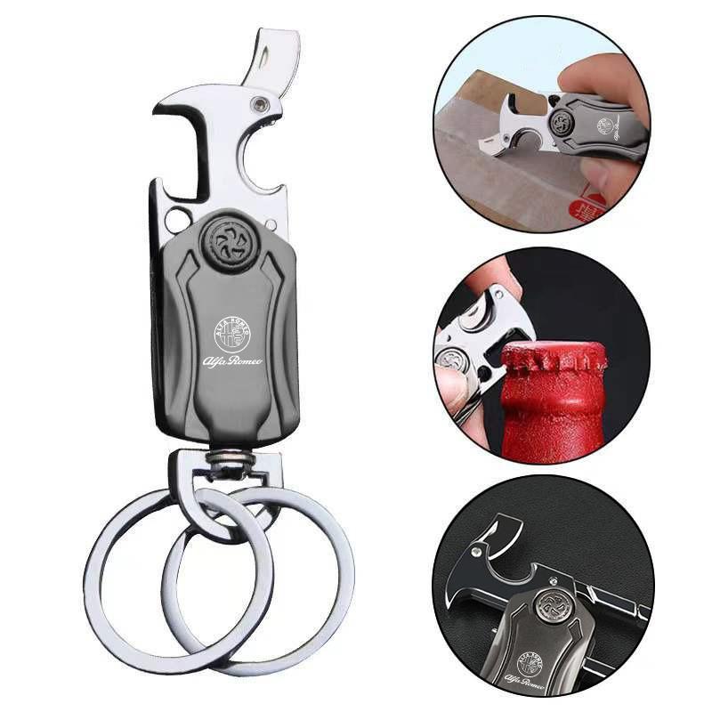 2026 Hot Sticker Multi-function Car Styling Keychain Rings Emblem Keyring Chain Gift For Alfa Romeo Sportiva Giulia Giulietta 15