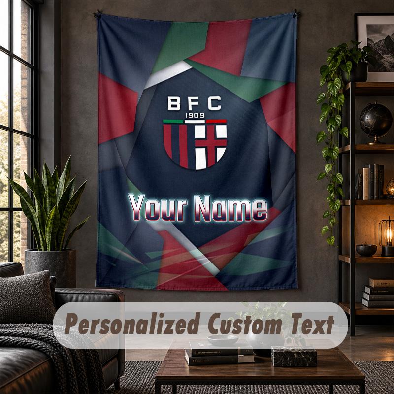 Wall Tapestry Bologna FC Print Custom Name Text Wall Hanging Home Decor