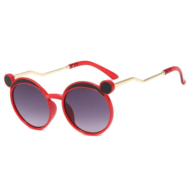 Cute Round Frame Bear Children'S Sunglasses Sunscreen Sunshade Glasses Baby Sunglasses Tide