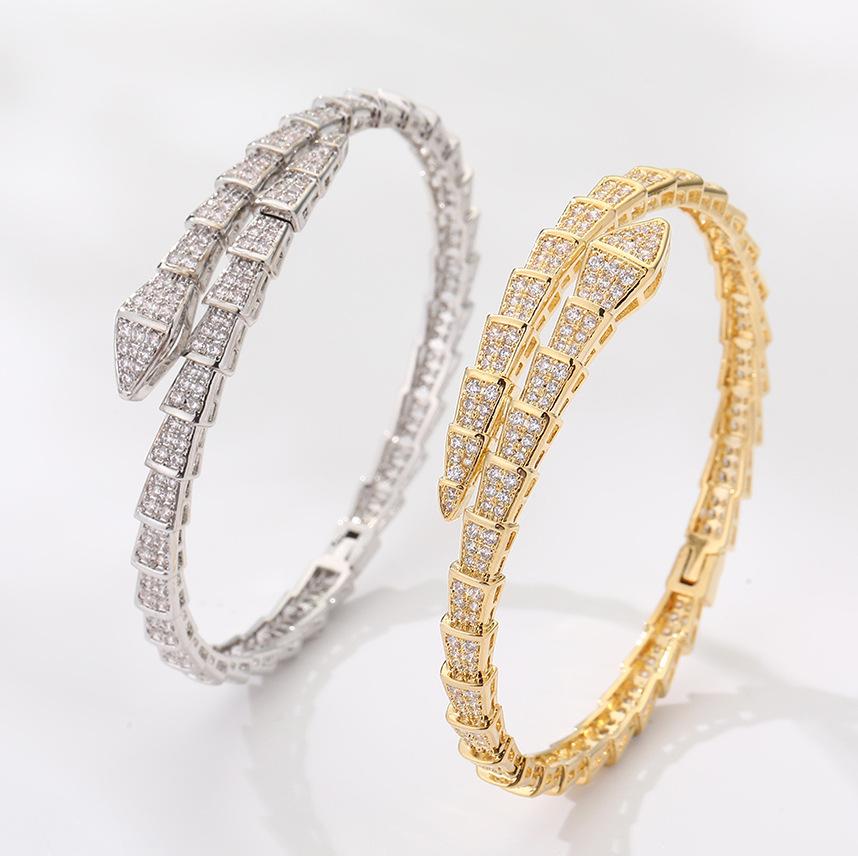 Snake Shaped Zircon Bracelet Girls Niche Bracelet Snake Bone Bracelet