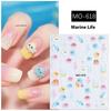 3D Summer Cartoon Nail Stickers Embossed Starfish Octopus Coral Sea Beach Theme Nail Decals for Nail Art Decoration