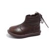 2024 Children Leather Shoes for Girl Autumn New Fashion Versatile Korean Style Soft Anti-slippery Side Zipper Casual Short Boots