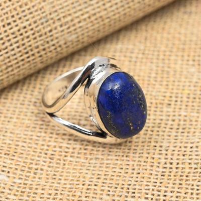 Lapis Lazuli Gemstone Handmade 925 Sterling Silver Jewelry Lovely Ring For Women