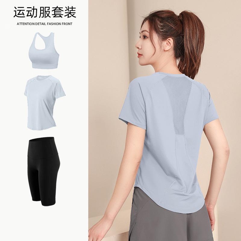 Tennis suit women's short-sleeved training clothes outdoor running quick-drying clothes thin badminton T-shirt fitness clothes
