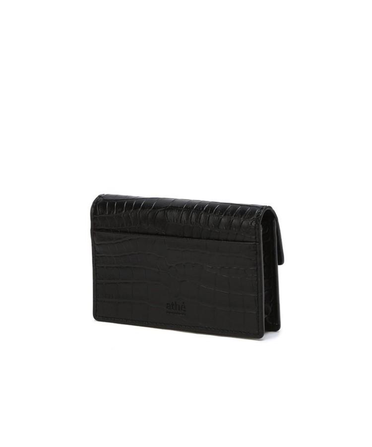 Athe Vanessabruno Black Croc Embossed Business Card Holder Aaho6F354Bk