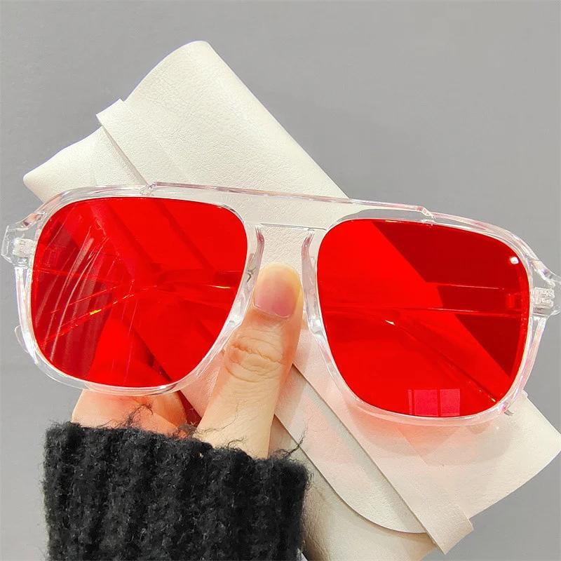 Men Oversized Frame Sunglasses Classic Big Frame Sport Eyeglasses Vintage Brand Design Shades Uv400 Eyewear Trendy Glasses