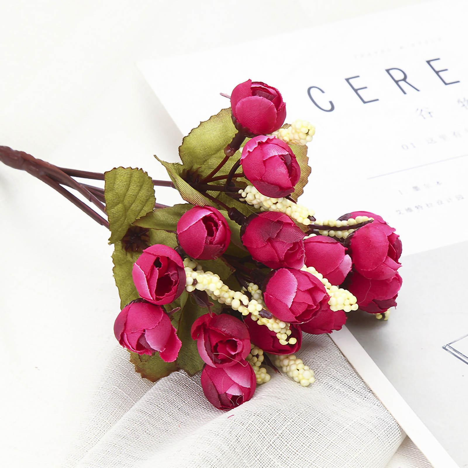 

Искусственный Поддельный Цветок Мини Роза Чайный Бутон Симуляция Розы Цветок Жемчужный Бутон для Гостиной Цветок вино красного