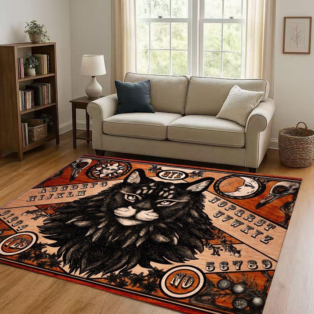 Retro Witch Spirit Ouija Board Art Living Room Non Slip Area Rug Carpet for Bedroom Kids Playroom Sofa,Home Decor Doormat