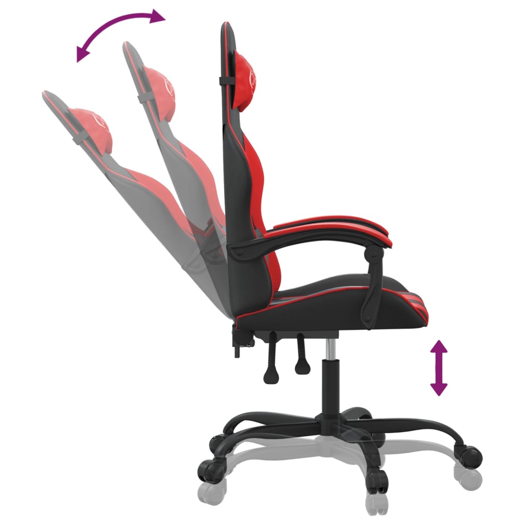 Gaming Chair Black and Red Synthetic Leather