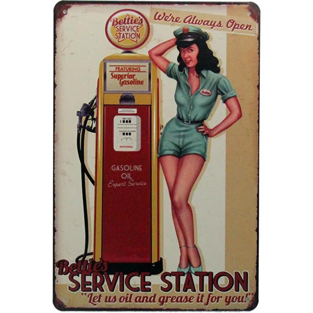 Retro Tin Art in European and American Industrial Style with Human Figures - Creative Wall Decor Paintings Ideal for Bars,