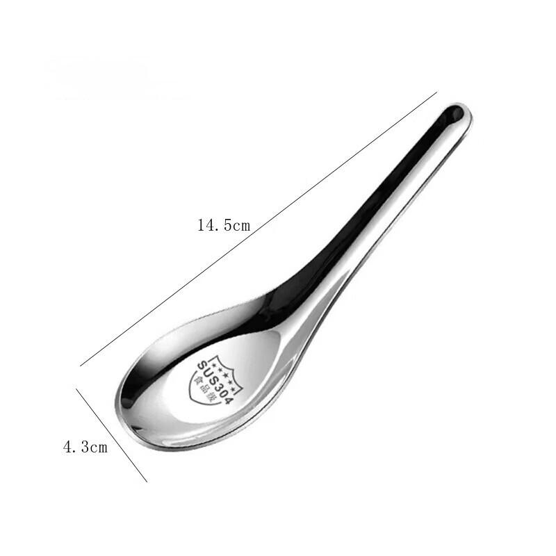 Zhishi 304 Stainless Steel Flat-Bottom Soup Spoons