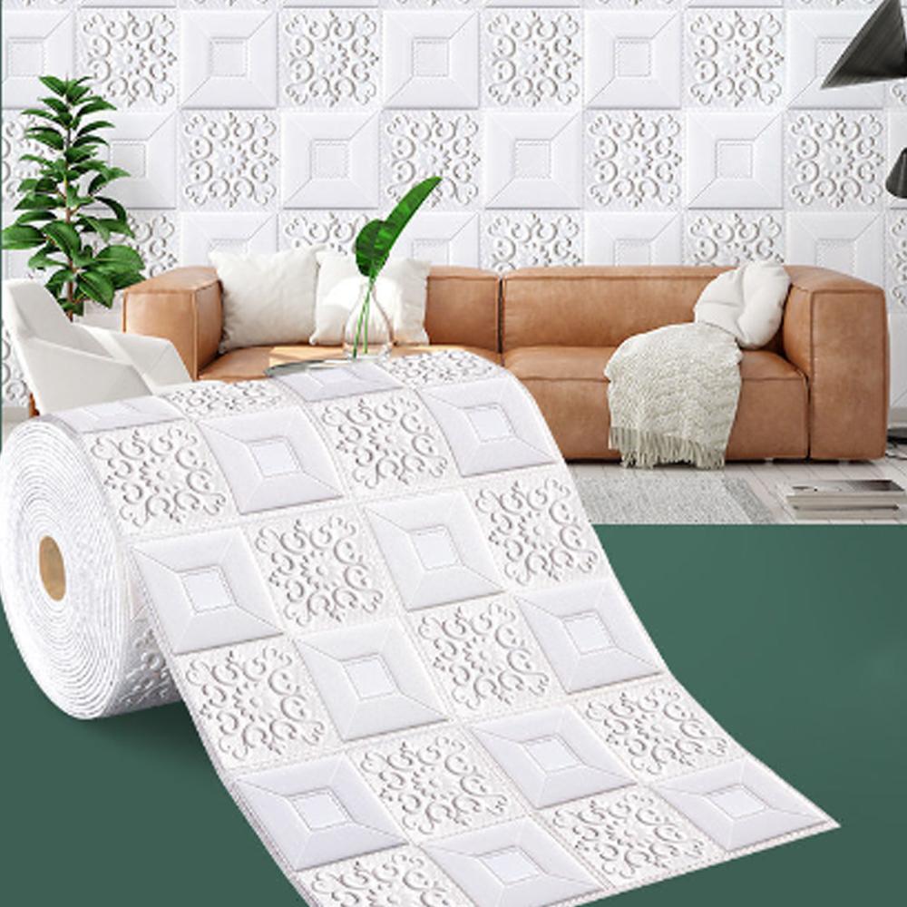 

70смx1м/2м/3м/5м/10м Водонепроницаемая 3D Стерео Наклейка на Стену Потолок Спальня Гостиная Самоклеящаяся Фоновая Декорация Обои 1pcs 70cmx1m белый