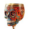 Gothic Skull Wine Glass, Hand Painted Skeleton Goblet, Day of The Dead Decor, Unique Bar Gift for Halloween