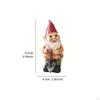Garden Gnome Miniature Statue HandPainted Figurine for Potted Plants, Patio Red