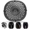 Replacement Parts for PowerXL Vortex 7 QT Air Fryer, Oval 10.1''*9.3'' Food Grade Stainless Steel Air Fryer Accessories Grill Pan Grill Plate Crisper